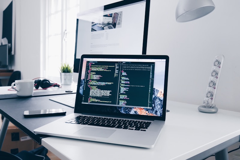 Developer coding at a hackathon